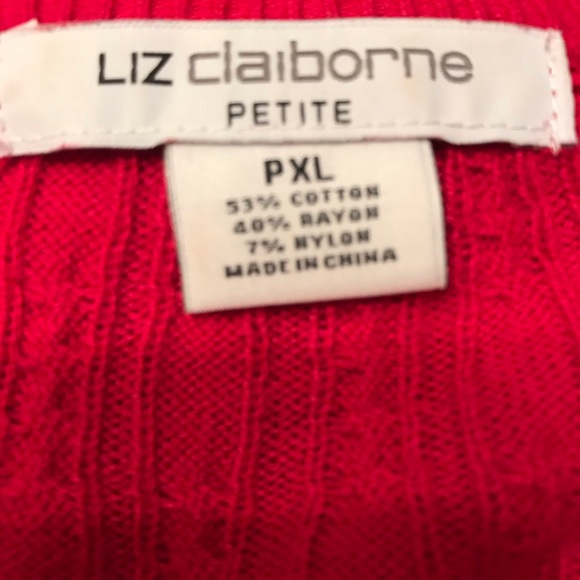 Liz Claiborne Red Petite Sweater Cardigan PXL VGC - Picture 4 of 4
